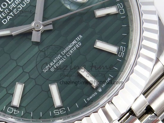 MiroTime 0120 DateJust 41 126334 904L SS VSF 1:1 Best Edition Green Textured Dial on Jubilee Bracelet VS FashionForward 1324